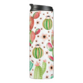 Waterverf succulenten, cactussen naadloos patroon. thermosbeker (Geroteerd rechts)