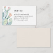 Waterverf succulenten details. Trouwcactus Informatiekaartje (Voorkant / Achterkant)