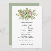 Waterverf Succulenten Elegant Floral Typografie Kaart (Voorkant / Achterkant)