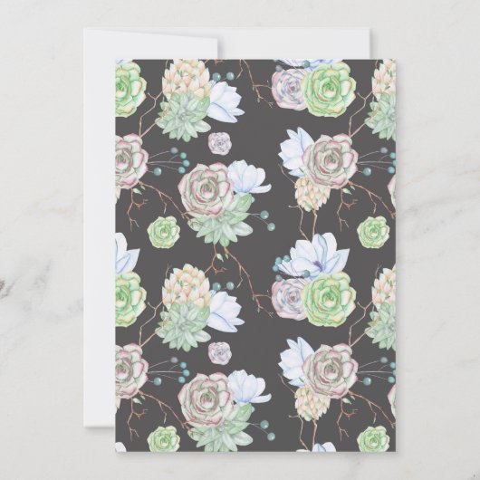 Waterverf | Succulenten en bijkantoren | Dank u we Bedankkaart (Achterkant)