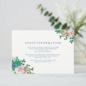 Waterverf Succulenten en Bloemen Gastgegevens Informatiekaartje (Staand voorkant)