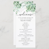 Waterverf succulenten. Floral cactus bruiloft Programmakaart (Voorkant / Achterkant)