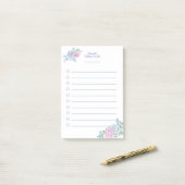 Waterverf succulenten Floral to do lijst Post-it® Notes (Op bureau)