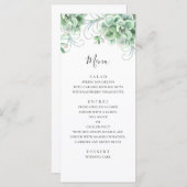 Waterverf succulenten. Grijze cactus bruiloft Menu (Voorkant / Achterkant)