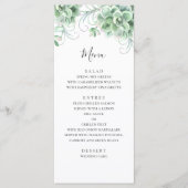 Waterverf succulenten. Grijze cactus bruiloft Menu (Voorkant)