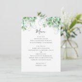 Waterverf succulenten. Grijze cactus bruiloft Menu (Staand voorkant)