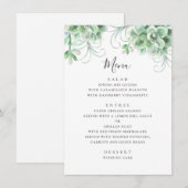 Waterverf succulenten. Grijze cactus bruiloft Menu (Voorkant / Achterkant)