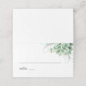 Waterverf succulenten. Grijze cactus bruiloft Plaatskaartje (Buitenkant ongevouwen)