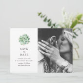 Waterverf succulenten. Groene cactus. Botanisch Save The Date (Staand voorkant)