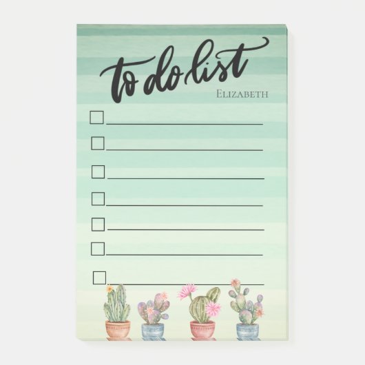 Waterverf Succulenten Groene Takenlijst Post-it® Notes (Voorkant)