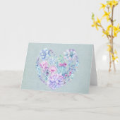 Waterverf Succulenten Hart Wenskaart Kaart (Gele Bloem)