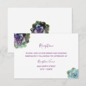 Waterverf Succulenten Huwelijksuitnodiging Ontvang RSVP Kaartje (Voorkant / Achterkant)