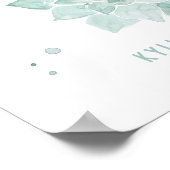 Waterverf Succulenten Laat Liefde Groeien Huwelijk Poster (Hoek)