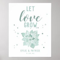 Waterverf Succulenten Laat Liefde Groeien Trouwbor