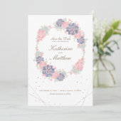 Waterverf Succulenten Lente Trouw Uitnodiging (Staand voorkant)