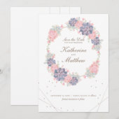 Waterverf Succulenten Lente Trouw Uitnodiging (Voorkant / Achterkant)