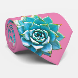Waterverf Succulenten op roze Stropdas