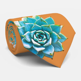 Waterverf Succulenten op Sinaasappel Stropdas