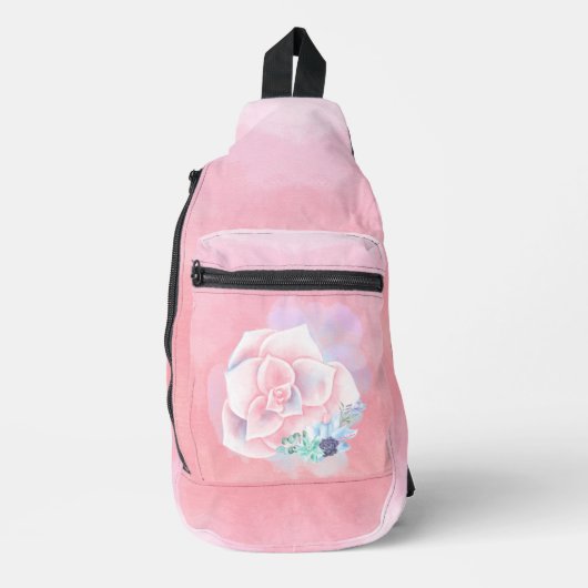 Waterverf Succulenten Sling Bag (Voorkant)
