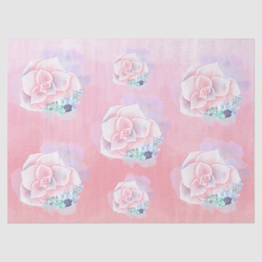 Waterverf Succulenten Tissuepapier (Voorkant)