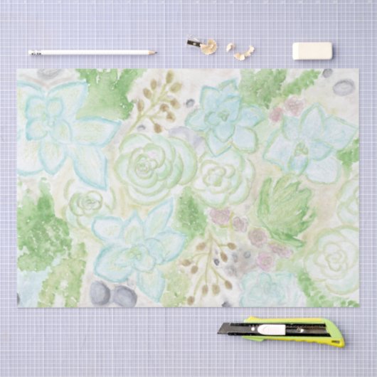 Waterverf Succulenten Tissuepapier (Craft)