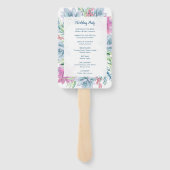 Waterverf Succulenten Trouwceremonie Programma's Handwaaier (Achterkant)