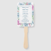 Waterverf Succulenten Trouwceremonie Programma's Handwaaier (Voorkant)