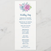 Waterverf Succulenten Trouwprogramma's Programmakaart (Achterkant)