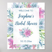 Waterverf Succulenten Vloeiend Vrijgezellenfeest Poster (Voorkant)