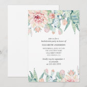 Waterverf succulenten vrijgezellenfeest. Cactus Kaart (Voorkant / Achterkant)