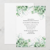 Waterverf succulenten vrijgezellenfeest. Cactus Kaart (Voorkant / Achterkant)