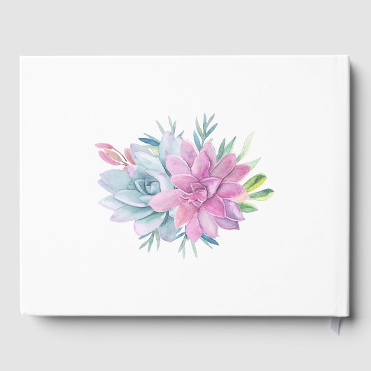 Waterverf Succulenten Vrijgezellenfeest Gastenboek (Achterkant)