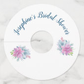 Waterverf Succulenten Vrijgezellenfeest Wijnglaslabel (Voorkant)