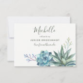 Waterverf Succulenten zijn mijn Junior Bridesmaid Kaart (Voorkant)