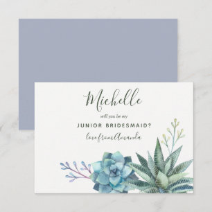 Waterverf Succulenten zijn mijn Junior Bridesmaid Kaart