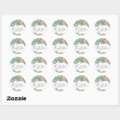 Waterverf Succulenten Zomer Baby shower Dank u Ronde Sticker (Vel)