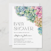 Waterverf Succulenten Zomer Baby shower Kaart (Voorkant)