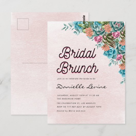 Waterverf Succulenten Zomer Baby shower Welkom Briefkaart (Voorkant / Achterkant)