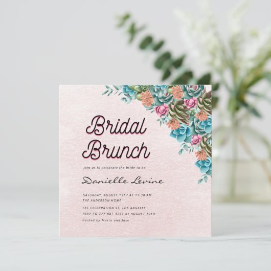 Waterverf Succulenten Zomer Baby shower Welkom Kaart (Staand voorkant)