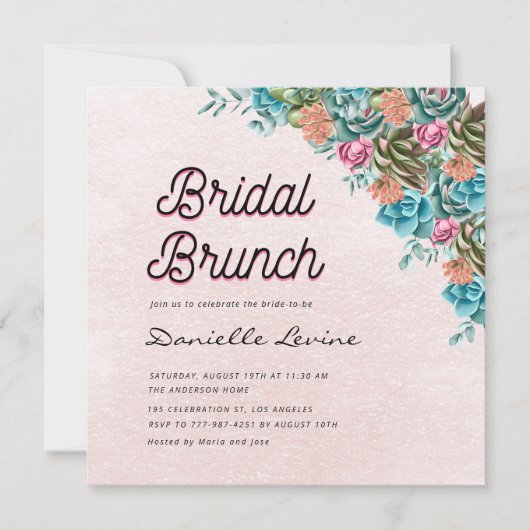 Waterverf Succulenten Zomer Baby shower Welkom Kaart (Voorkant)