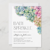 Waterverf Succulenten Zomer Baby Sprinkle Kaart (Voorkant)