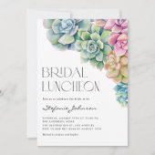 Waterverf Succulenten Zomer Bruids Luncheon Kaart (Voorkant)