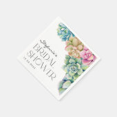 Waterverf Succulenten Zomer Bruidsmeisjesfeest Servet (Hoek)