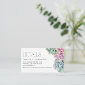 Waterverf Succulenten Zomer RSVP Details Informatiekaartje (Staand voorkant)