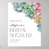 Waterverf Succulenten Zomer Vrijgezellenfeest Welk Poster (Voorkant)