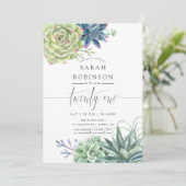 Waterverf Succulents 21st Birthday Party Invite Kaart (Staand voorkant)