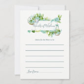 Waterverf Succulents Advice for Mam Baby shower Kaart (Voorkant)