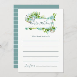 Waterverf Succulents Advice for Mam Baby shower Kaart