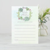 Waterverf Succulents Baby shower Mam Advice Advieskaart (Staand voorkant)