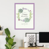 Waterverf Succulents Baby shower Welkom Poster (Thuiskantoor)